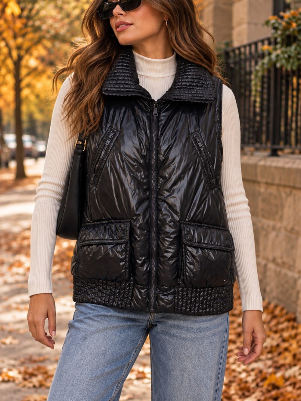 Tommy Hilfiger Down Puffer Vest Women’s L Quilted Sleeveless Jacket